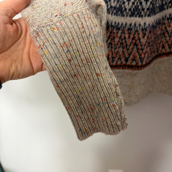 Anthropologie Sleeping on Snow Fair Isle Sweater Cape Poncho Medium Large M - Picture 9 of 12